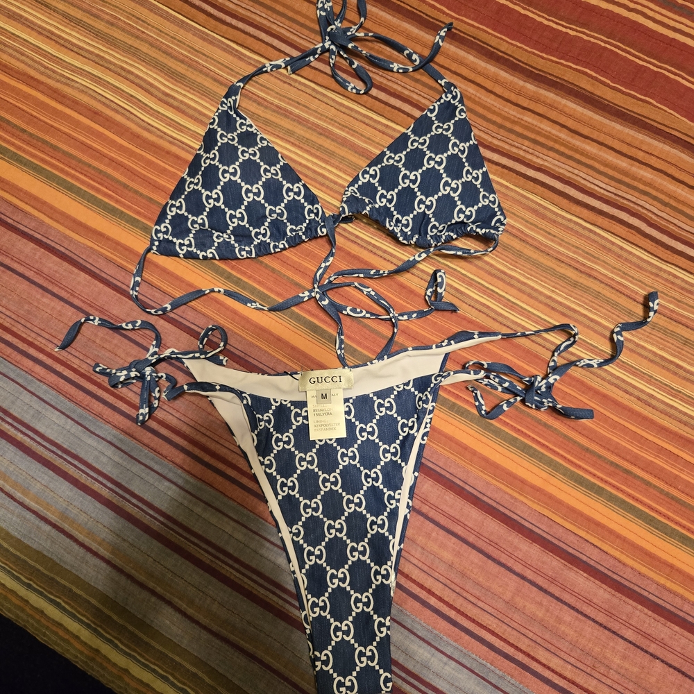 Gucci Navy Monogram Bikini